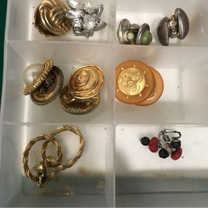 Lot of 24 vintage clip on earrings